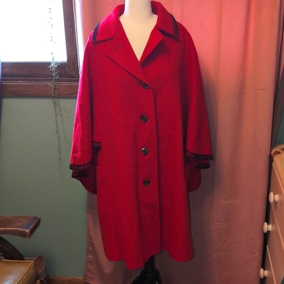 Rice Jackets & Blazers - Fashion-Built by Rice Wool Cape Trench Coat